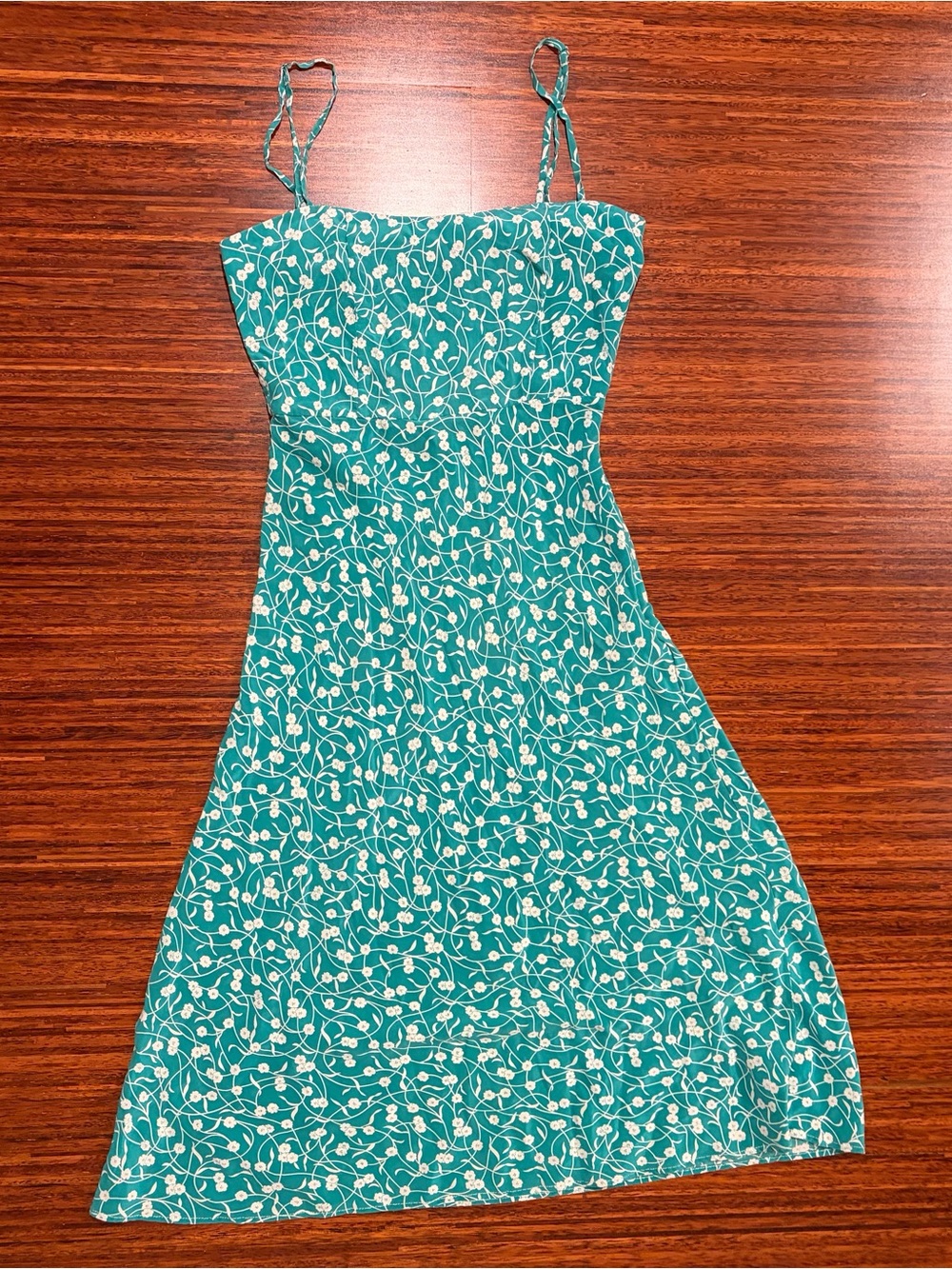 MGMS Silk Crepe Bias Cut Midi Dress in Poison Ivy size XS EUC